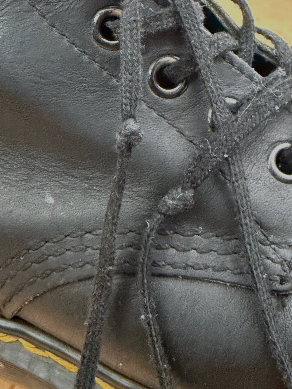 Vintage Dr. Martens Black Leather Lace Up Boots Made in England 8.5? - Picture 8 of 14